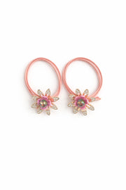 Flower crystal hair tie