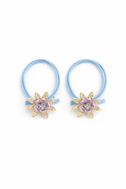 Flower crystal hair tie