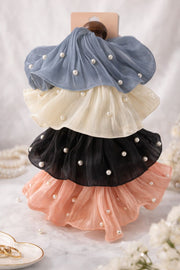 satin Vanessa pearl scrunchie