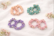 Pearl gold scrunchies