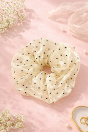 Vanessa scrunchie White Polka Dot