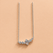 Diamond Heartbeat Silver Necklace