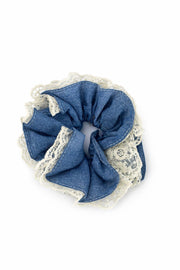 Light denim lace scrunchie