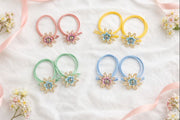 Flower crystal hair tie