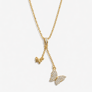 Butterfly rhinestone necklace