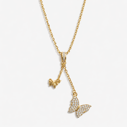 Butterfly rhinestone necklace