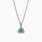 Silver Triangle Evil Eye Necklace