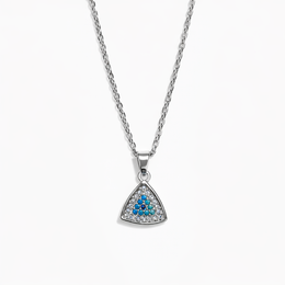 Silver Triangle Evil Eye Necklace